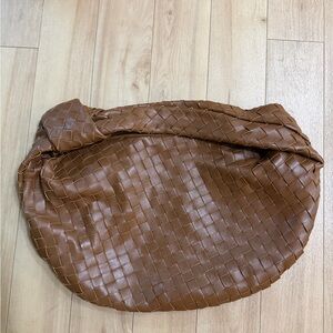 Brown Woven Leather Bag